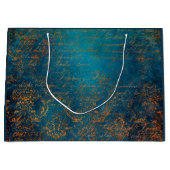 Blauwgroen & Koper Patina Script Groot Cadeauzakje (Voorkant)