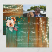 Blauwgroen koperen pioen licht toevoegen foto repe kaart (Voorkant / Achterkant)