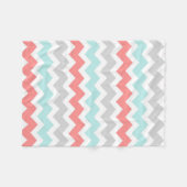 Blauwgroen koraal grijze Chevron Pattern Blanket Fleece Deken (Voorkant (Horizontaal))