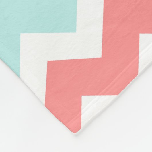 Blauwgroen koraal grijze Chevron Pattern Blanket Fleece Deken (Hoek)