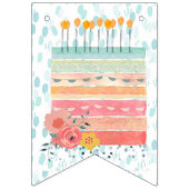 Blauwgroen & Koraal Vieren Verjaardagsfeestvlag Ba Vlaggetjes (Eerste vlag)