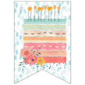 Blauwgroen & Koraal Vieren Verjaardagsfeestvlag Ba Vlaggetjes (Derde vlag)