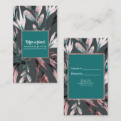 Blauwgroen koraal Waterverf botanisch Verwijs Vrie Aanbevelingskaartje (Voorkant / Achterkant)