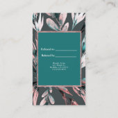 Blauwgroen koraal Waterverf botanisch Verwijs Vrie Aanbevelingskaartje (Achterkant)