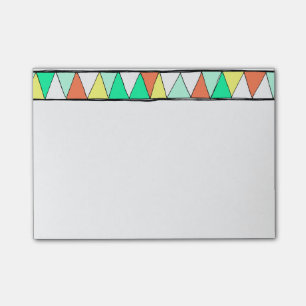 Blauwgroen koraalgele zigzag-driehoek na het opsch post-it® notes