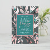 Blauwgroen koraalgrijze Waterverf Botanische glam Kaart (Staand voorkant)