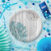 Blauwgroen koraalpapier voor buishout, Bord (Feest)