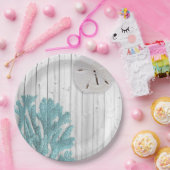 Blauwgroen koraalpapier voor buishout, Bord (Feest)