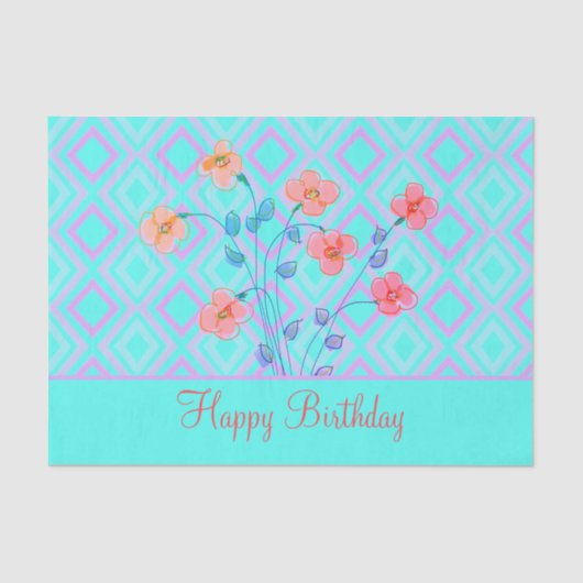 Blauwgroen koraalrood papier met roze kleur (Voorkant)