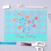 Blauwgroen koraalrood papier met roze kleur (Craft)