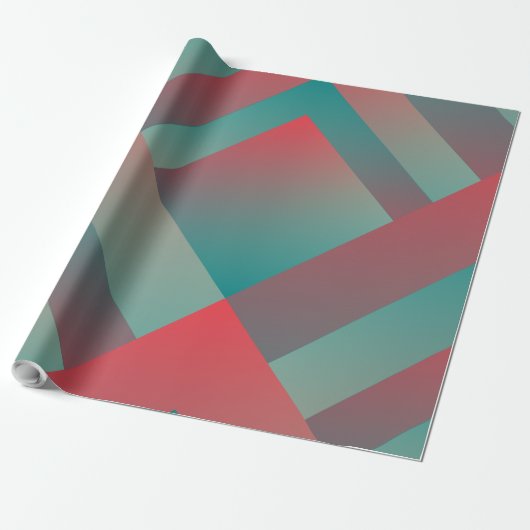 blauwgroen koraalschillen cadeaupapier (Uitgerold)