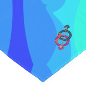 blauwgroen korte tafelloper (Hoek)