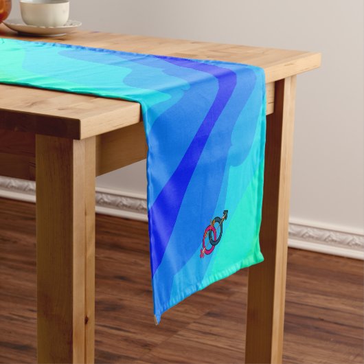 blauwgroen korte tafelloper (Voorbeeld)