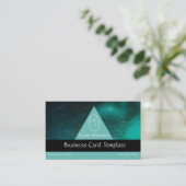 Blauwgroen kosmische Logo Visitekaartje (Staand voorkant)