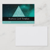 Blauwgroen kosmische Logo Visitekaartje (Voorkant / Achterkant)