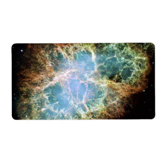 Blauwgroen krab Nebula Etiket (Voorkant)