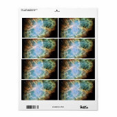 Blauwgroen krab Nebula Etiket (Full Sheet)