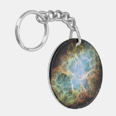 Blauwgroen krab Nebula Sleutelhanger (Voorkant Links)