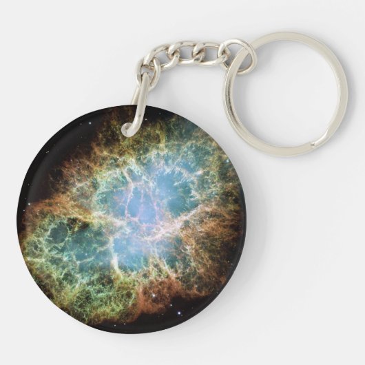Blauwgroen krab Nebula Sleutelhanger (Achterkant)