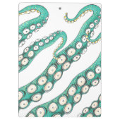 Blauwgroen Kraken Octopus Tentacles Ink Art Klembord (Achterkant)