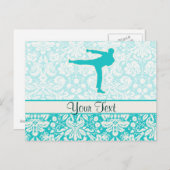 Blauwgroen krijgskunst briefkaart (Voorkant / Achterkant)