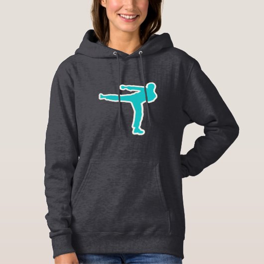 Blauwgroen krijgskunst hoodie (Voorkant)