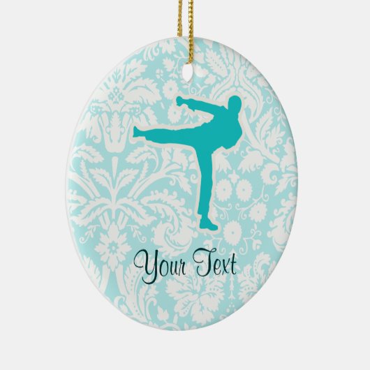 Blauwgroen krijgskunst keramisch ornament (Rechts)