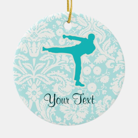 Blauwgroen krijgskunst keramisch ornament (Voorkant)