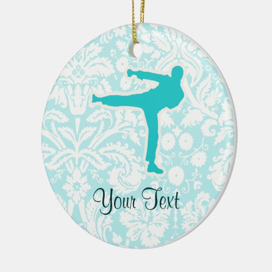 Blauwgroen krijgskunst keramisch ornament (Links)