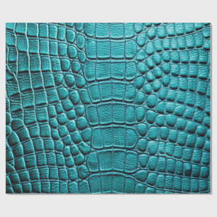 Blauwgroen krokodil alligator skin faux lederen pr cadeaupapier