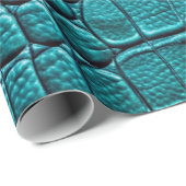 Blauwgroen krokodil alligator skin faux lederen pr cadeaupapier (Rol Hoek)