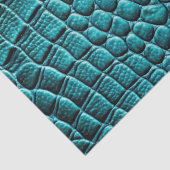 Blauwgroen krokodil alligator skin faux lederen pr tissuepapier (Detail)