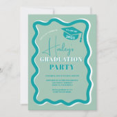 Blauwgroen kromme kromme kronkelen golvend afstude kaart (Voorkant)