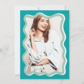 Blauwgroen kromme kromme kronkelen golvend afstude kaart (Achterkant)