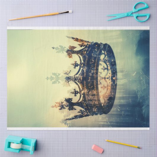 Blauwgroen  kroon van Jesus Decoupage Tissuepapier (Craft)