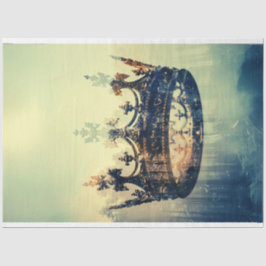 Blauwgroen  kroon van Jesus Decoupage Tissuepapier