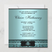 Blauwgroen kroonluchter elk nummer verjaardagsfees kaart (Achterkant)