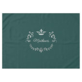 Blauwgroen kroonrust Aangepast Tafelkleed (Voorkant (Horizontaal))