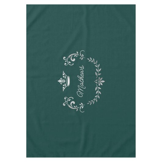 Blauwgroen kroonrust Aangepast Tafelkleed (Voorkant)