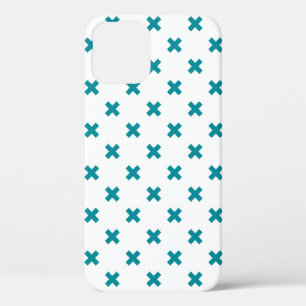 Blauwgroen kruisstiften op wit Case-Mate iPhone case