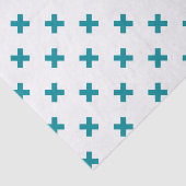 Blauwgroen kruisstiften op wit tissuepapier (Detail)