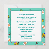 Blauwgroen Kunst en ambachtelijke kinderfeest Kaart (Achterkant)