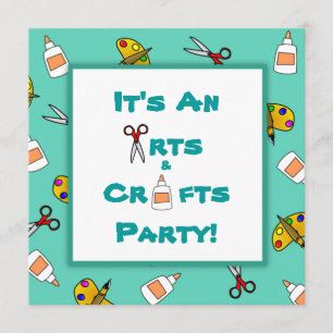 Blauwgroen Kunst en ambachtelijke kinderfeest Kaart
