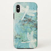 Blauwgroen kunst van Elegant Dragonflies Case-Mate iPhone Case (Achterkant)