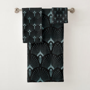 Blauwgroen Kunstdeco, kunstmatig nieuw patroon, ku Bad Handdoek