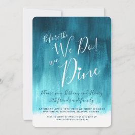 Blauwgroen kunstrepetitief diner voordat we een ui kaart