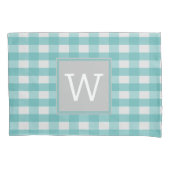 Blauwgroen Kussensloop van buffelspelmonogram (Voorkant)