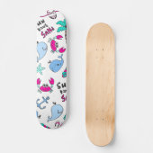 Blauwgroen Kute Roze zomerstrand Afbeelding tekens Persoonlijk Skateboard (Voorkant)