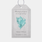 Blauwgroen Labels voor het weddenschap op schaal v Cadeaulabel (Voorkant)