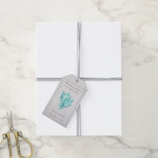 Blauwgroen Labels voor het weddenschap op schaal v Cadeaulabel (Met Touw)
